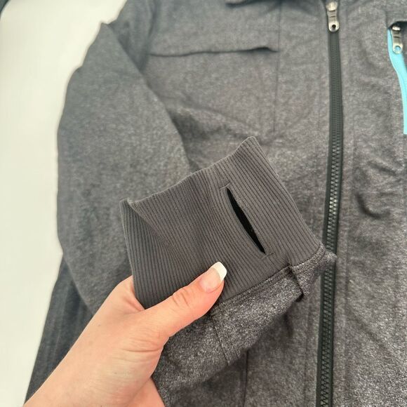 Lululemon Mens Post Gravity Jacket Heathered Black Thumbholes Athletic Size XL? - Picture 9 of 13